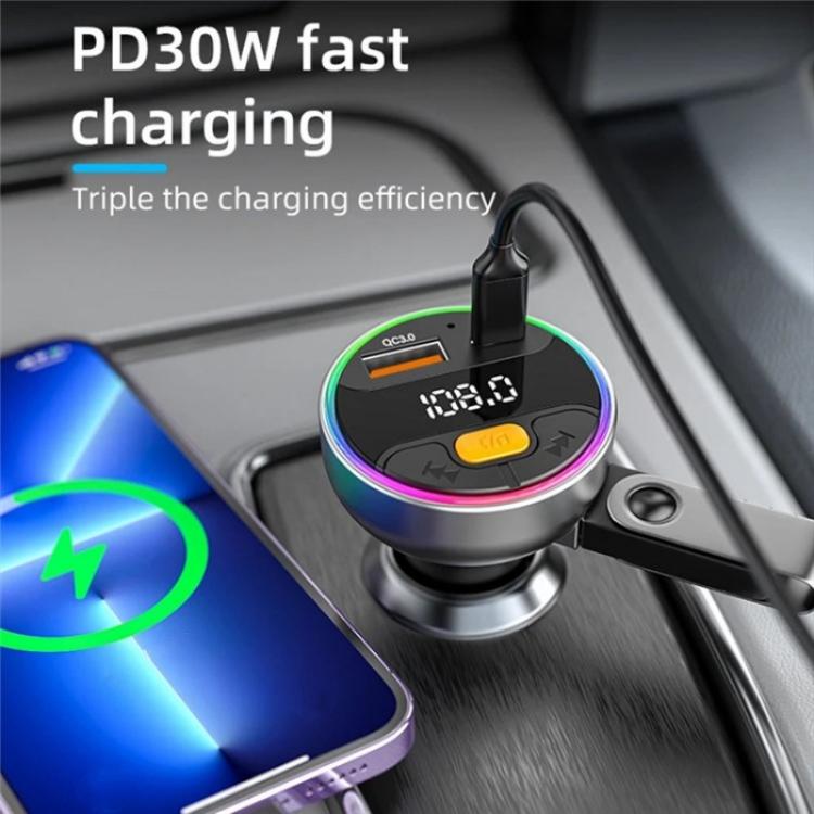 C9S QC3.0 PD 30W Charger FM Transmitter Multifunctional Bluetooth Car MP3 Player - Bluetooth Car Kits by buy2fix | Online Shopping UK | buy2fix