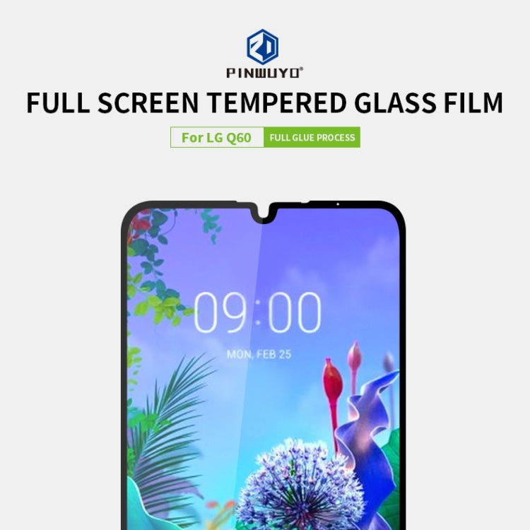 PINWUYO 9H 2.5D Full Screen Tempered Glass Film for LG K50 / Q60(Black) - LG Tempered Glass by PINWUYO | Online Shopping UK | buy2fix