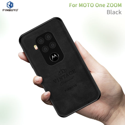 For Motorola One Zoom / One Pro PINWUYO Zun Series PC + TPU + Skin Waterproof And Anti-fall All-inclusive Protective Shell(Black) - Motorola Cases by PINWUYO | Online Shopping UK | buy2fix