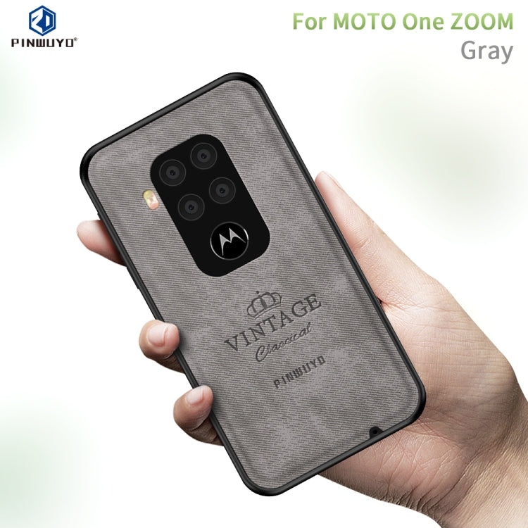 For Motorola One Zoom / One Pro PINWUYO Zun Series PC + TPU + Skin Waterproof And Anti-fall All-inclusive Protective Shell(Gray) - Motorola Cases by PINWUYO | Online Shopping UK | buy2fix
