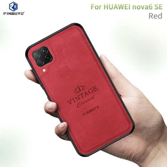 For Huawei Nova 6 SE PINWUYO Zun Series PC + TPU + Skin Waterproof And Anti-fall All-inclusive Protective Shell(Red) - Huawei Cases by PINWUYO | Online Shopping UK | buy2fix