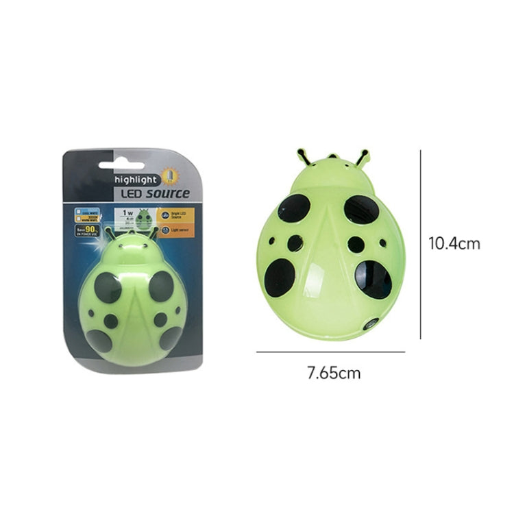 A62 Beetle Shape LED Night Light Plug-in Intelligent Light Control Sensor Light, Plug:EU Plug(Green) - Sensor LED Lights by buy2fix | Online Shopping UK | buy2fix