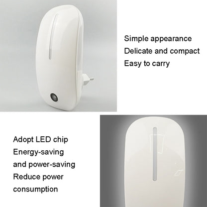 A66 Mouse Type LED Intelligent Light Control Night Light, Plug:EU Plug(White) - Sensor LED Lights by buy2fix | Online Shopping UK | buy2fix