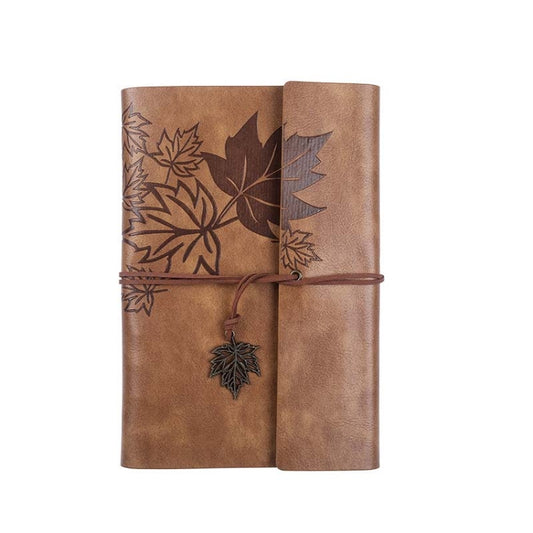 A7 PU Maple Retro Straps Handbook Loose-leaf Notebook(Brown) - Notebooks by buy2fix | Online Shopping UK | buy2fix