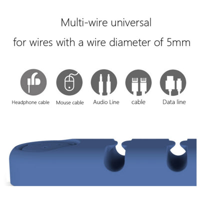 5 PCS 4 Holes Bear Silicone Desktop Data Cable Organizing And Fixing Device(Lemon Yellow) - Cable Organizer by buy2fix | Online Shopping UK | buy2fix