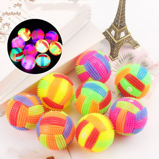 10 PCS Luminous Volleyball Bouncy Ball Massage Ball Whistle Thorn Ball, Random Color Delivery, Diameter: 7.5cm - Music Toys by buy2fix | Online Shopping UK | buy2fix