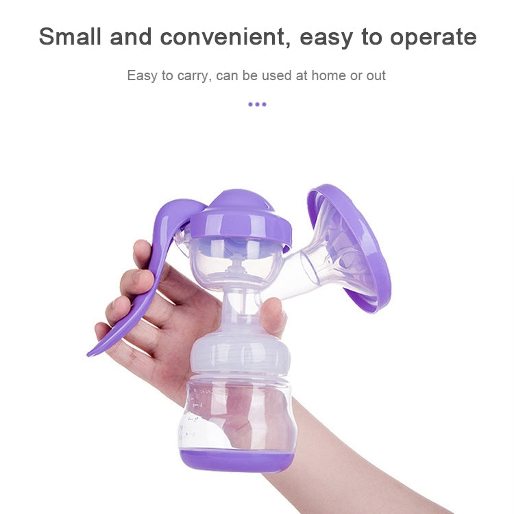 Painless Strength Adjustable Manual Massage Breast Pump(Purple) - Cups & Silicone Nipple by buy2fix | Online Shopping UK | buy2fix