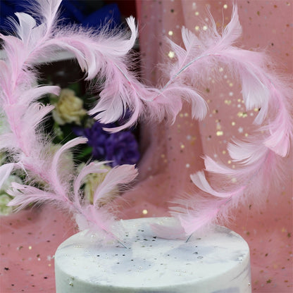 Variety Of Feather Cake Dessert Decoration Pink - Holiday Decorations by buy2fix | Online Shopping UK | buy2fix