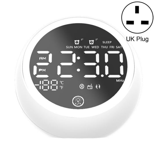 X10 Multifunctional Bluetooth Speaker LED Night Light Alarm Clock Bluetooth Speaker, Support TF Card & AUX & FM Radio, Specification: UK Plug(White) - Desktop Speaker by buy2fix | Online Shopping UK | buy2fix