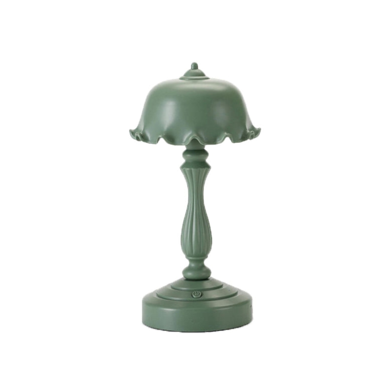 Retro Charging Table Lamp Bedroom Bed LED Eye Protection Light(LD04 Flower Hat Gray Green) - Bedside Light by buy2fix | Online Shopping UK | buy2fix