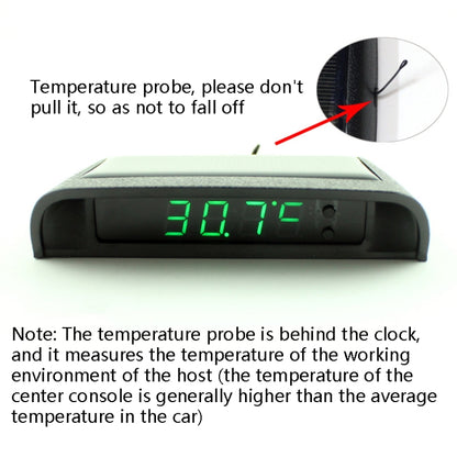 Solar Night Light Car Clock Automotive Electronic Clock Temperature Time+Date+Week+Temperature(Warm Light) - Clocks & Car Meters by buy2fix | Online Shopping UK | buy2fix