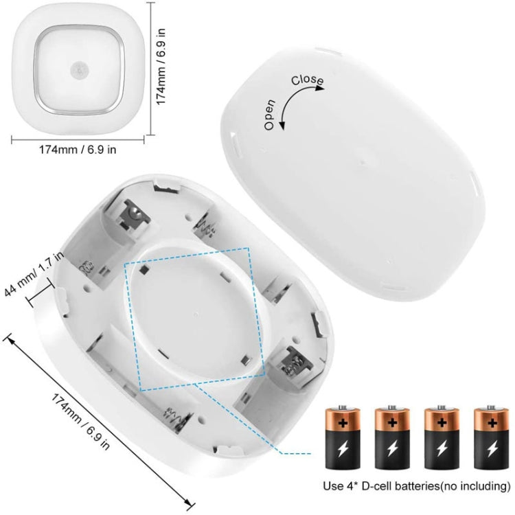 1145 Human Body Induction Ceiling Light Wireless Installation Battery Ceiling Lamp(White Shell Warm Light) - Sensor LED Lights by buy2fix | Online Shopping UK | buy2fix