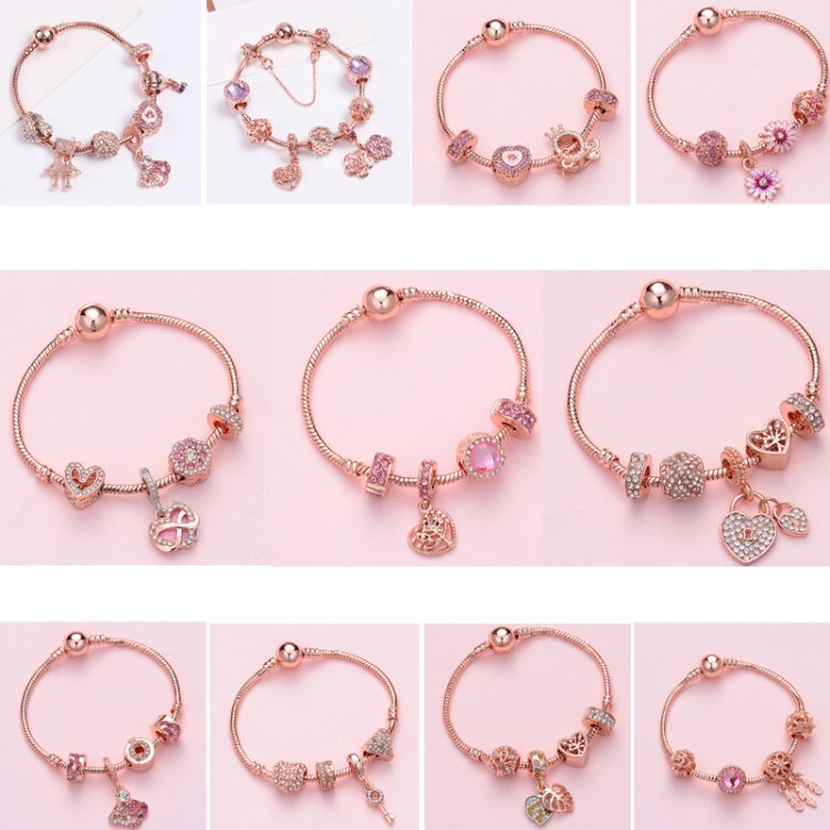SL129 18cm Women Rose Gold Beaded Bracelet - Bracelets by buy2fix | Online Shopping UK | buy2fix