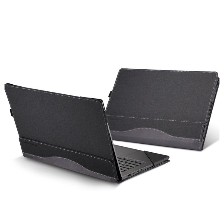 For Samsung Galaxy Book 3 Ultra 16 Inch Leather Laptop Anti-Fall Protective Case(Black) - 15.6 - 17 inch by buy2fix | Online Shopping UK | buy2fix