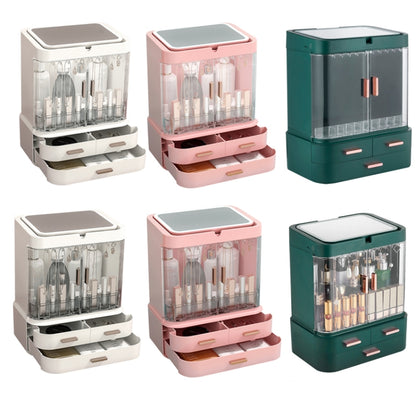 Dust-Proof Drawer Type Cosmetic Storage Box Household Large-Capacity Desktop Lipstick Storage Box, Colour: LED  Model Green - Storage Boxes by buy2fix | Online Shopping UK | buy2fix