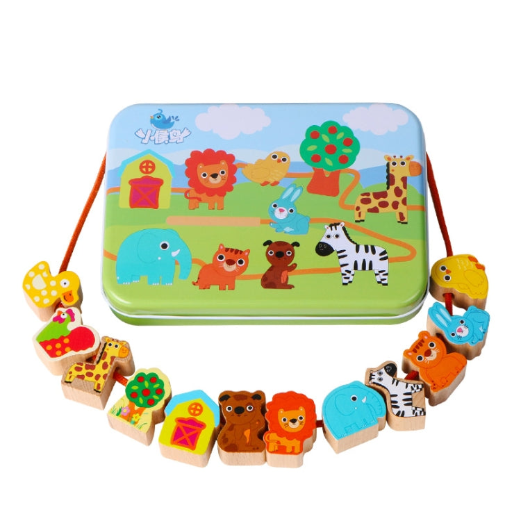 Wooden Toys Baby DIY Toy Cartoon Fruit Animal Stringing Threading Wooden Beads Toy(Girl) - Early Education Toys by buy2fix | Online Shopping UK | buy2fix
