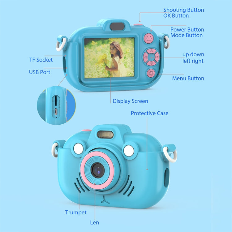 DC502 2.4-Inch 16X Zoom 2.7K Video Recording Children Digital Camera, Color: Pink No Card(AU Plug) - Children Cameras by buy2fix | Online Shopping UK | buy2fix