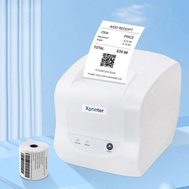 Xprinter XP-D58IIIL 57mm Thermal Label Printer Bill Cashing Printer, Spec: USB+LAN Port(EU Plug) - Printer by Xprinter | Online Shopping UK | buy2fix