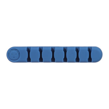 6 Holes Bear Silicone Desktop Data Cable Organizing And Fixing Device(Dark Blue) - Cable Organizer by buy2fix | Online Shopping UK | buy2fix