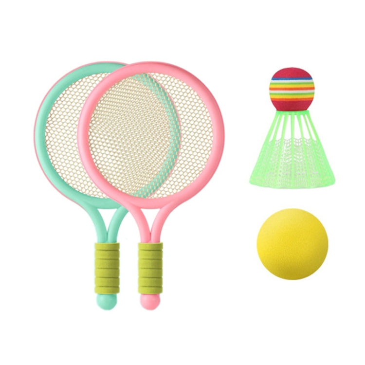 1 Pair Children Badminton Tennis Racket Outdoor Sports With Two Balls(Pink Green) - Toy Sports by buy2fix | Online Shopping UK | buy2fix