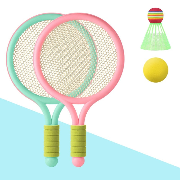 1 Pair Children Badminton Tennis Racket Outdoor Sports With Two Balls(Pink Green) - Toy Sports by buy2fix | Online Shopping UK | buy2fix