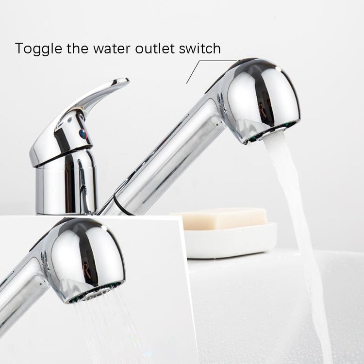 Pull-Out Hot And Cold Telescopic Scrubbed Water Tank Faucet, Specification: Zinc Alloy Chrome(With 50cm 9/16 Water Pipe) - Faucets & Accessories by buy2fix | Online Shopping UK | buy2fix