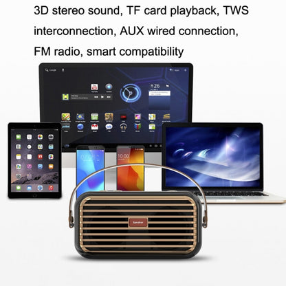 X7 Outdoor Portable Dual Speaker Wireless Bluetooth Retro Portable Speaker(Black) - Desktop Speaker by buy2fix | Online Shopping UK | buy2fix