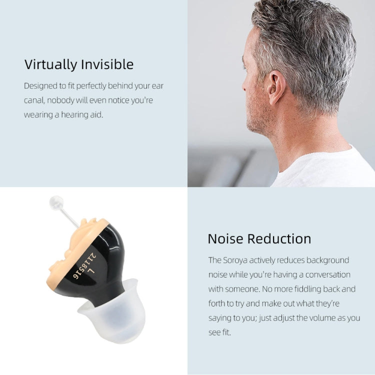 Battery Type Digital Noise Reduction Hearing Aid Elderly Sound Amplifier(White Left Ear) - Hearing Aids by buy2fix | Online Shopping UK | buy2fix