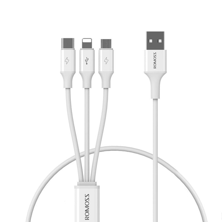ROMOSS CB251V 3.5A USB To 8 Pin+Type-C+Micro USB 3 In 1 Charging Cable, Length: 0.6m - Multifunction Cable by ROMOSS | Online Shopping UK | buy2fix