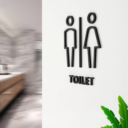 19 x 14cm Personalized Restroom Sign WC Sign Toilet Sign,Style: Tie-Black Separate - Ornaments by buy2fix | Online Shopping UK | buy2fix