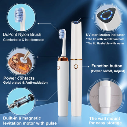 HT10 Smart UV Sterilization Sonic Electric Toothbrush Portable Travel Electric Toothbrush(Black) - Toothbrushes by buy2fix | Online Shopping UK | buy2fix