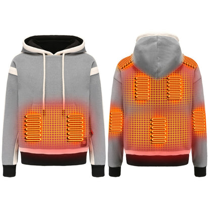 USB Smart Electric Heating Warming Thickened Hooded Sweatshirt, Size: 3XL(Grey) - Hoodie by buy2fix | Online Shopping UK | buy2fix