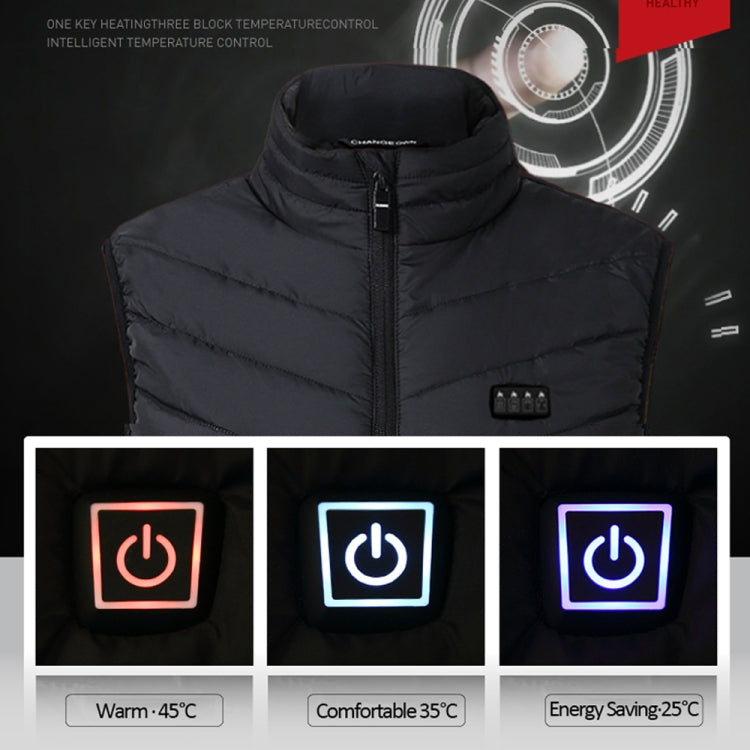 13  Area Double Control  Blue USB Electric Heating Undershirt Intelligent Warm Vest(6XL) - Down Jackets by buy2fix | Online Shopping UK | buy2fix