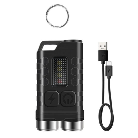 V3 Keychain Light USB Rechargeable Strong Light Mini Flashlight(Transparent Black) - Mini Flashlight by buy2fix | Online Shopping UK | buy2fix