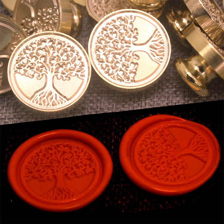 Tree Of Life Wax Seal Stamp Retro Brass Head Wooden Handle Removable Sealing Stamp - Gadgets by buy2fix | Online Shopping UK | buy2fix