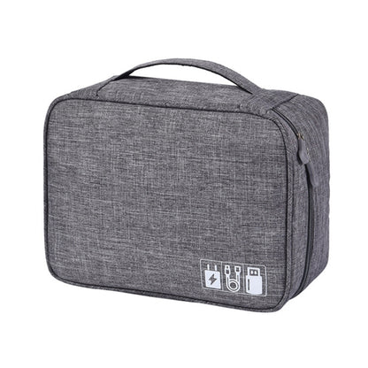 RH917 Data Cables Storage Bags Cationic Polyester Multifunctional Digital Bag(Grey) - Digital Storage Bag by buy2fix | Online Shopping UK | buy2fix