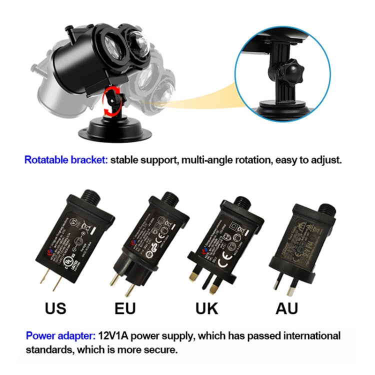 12 Cards UK Plug Not Easy To Fade Card Pattern 9W Double Cylinder Water Pattern Christmas Projection Light - Christmas Decoration Lamps by buy2fix | Online Shopping UK | buy2fix