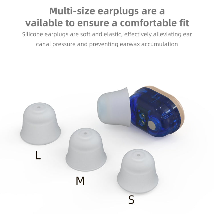 USB Charging Mini In-Ear Elderly Hearing Aid Stealth Sound Amplifier(Red and Blue) - Hearing Aids by buy2fix | Online Shopping UK | buy2fix