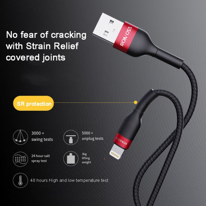 ROMOSS  CB12B 2.4A 8 Pin Fast Charging Cable For IPhone / IPad Data Cable 1.5m(Red Black) - Normal Style Cable by ROMOSS | Online Shopping UK | buy2fix