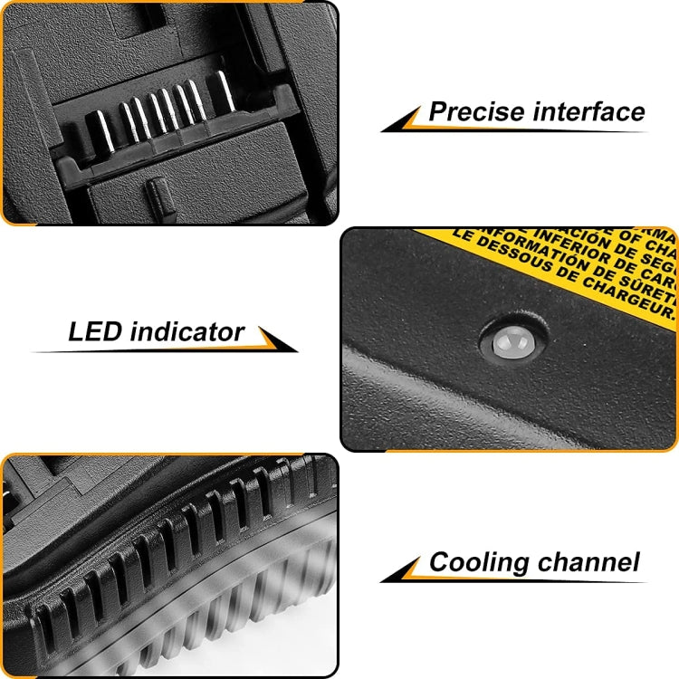 DCB118 For Dewalt 12V-20V Electric Tool Battery Charger, Plug: EU (Black) - Electric Saws & Accessories by buy2fix | Online Shopping UK | buy2fix