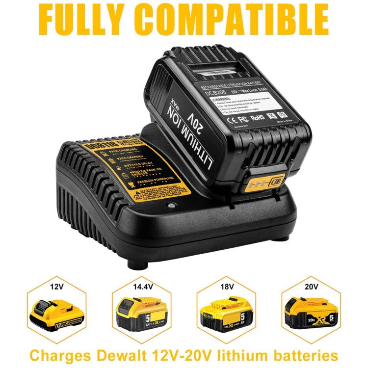 DCB118 For Dewalt 12V-20V Electric Tool Battery Charger, Plug: AU (Yellow) - Electric Saws & Accessories by buy2fix | Online Shopping UK | buy2fix