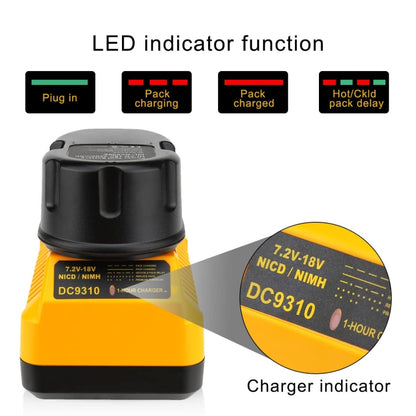 DCB9310 Fast Battery Charger for Dewalt 7.2V-18V XRP NI-CD NI-MH Battery, Plug: UK - Electric Saws & Accessories by buy2fix | Online Shopping UK | buy2fix