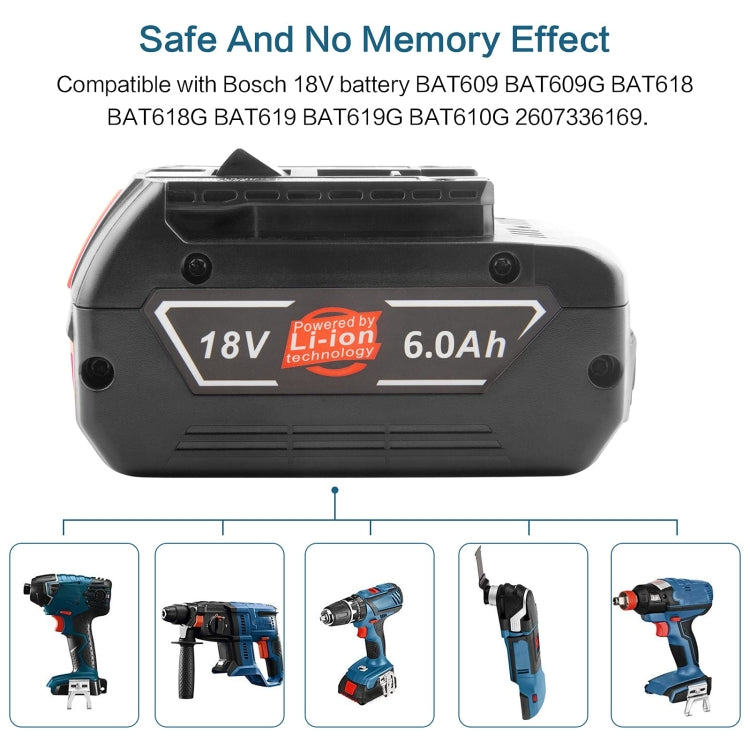 5000mAh 18V Electric Tool Battery Electrical Drilling Spare Battery, For Bosch BSH180 / CAG180-01 / CCS180 / CCS180B / CCS180K - Electric Saws & Accessories by buy2fix | Online Shopping UK | buy2fix