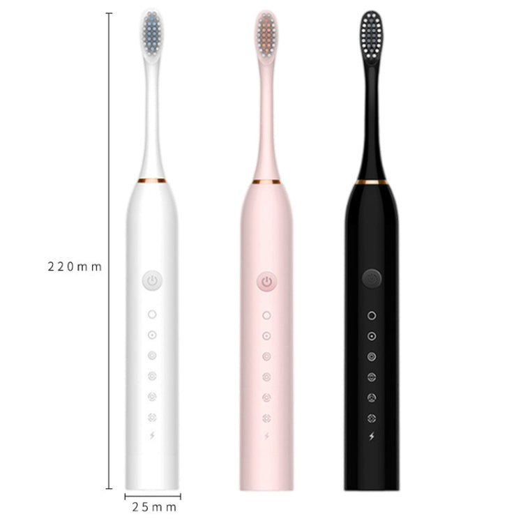 Rechargeable Ultrasonic Soft Bristle Electrical Toothbrushes Flosser 6 Gear With 4 Brushes(Pink) - Toothbrushes by buy2fix | Online Shopping UK | buy2fix