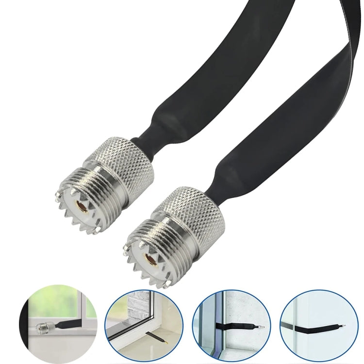 Window/Door Pass Through Flat RF Coaxial Cable UHF 50 Ohm RF Coax Pigtail Extension Cord, Length: 20cm(Male To Female) - Connectors by buy2fix | Online Shopping UK | buy2fix