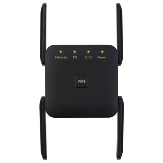1200Mbps 2.4G / 5G WiFi Extender Booster Repeater Supports Ethernet Port Black UK Plug - Broadband Amplifiers by buy2fix | Online Shopping UK | buy2fix