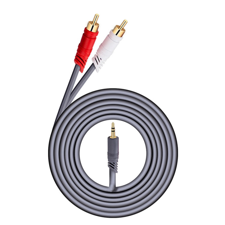 JINGHUA 3.5mm To 2RCA Audio Cable Game Console Outdoor Audio Connection Cable, Size: 10m(Grey) - RCA Cable by JINGHUA | Online Shopping UK | buy2fix