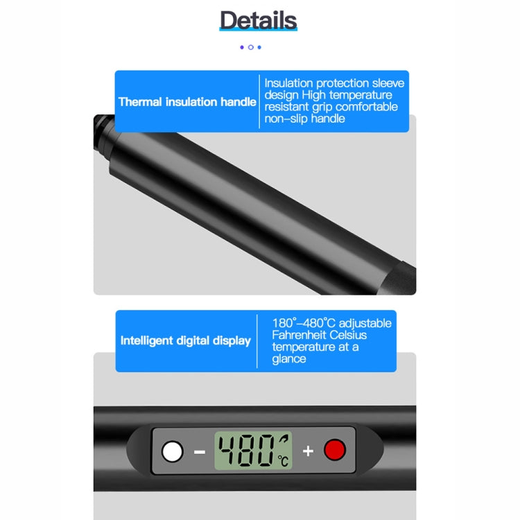 10pcs/ Set  80W Internal Heating Welding Digital Display Soldering Iron Temperature Adjustment Set, Model: Red EU Plug - Electric Soldering Iron by buy2fix | Online Shopping UK | buy2fix