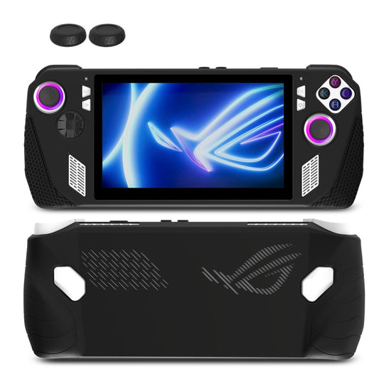 For ASUS ROG Ally Game Console Silicone Protective Cover + Button Cap Set Pocket Gaming Accessories(Black) - Accessories by buy2fix | Online Shopping UK | buy2fix