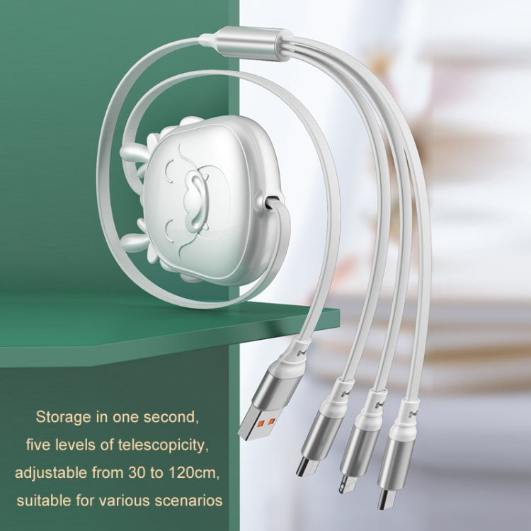 1.2m 3 in 1 Type-C / 8 Pin / Micro USB Super Fast Charging Retractable Mobile Phone Charging Data Cable - Multifunction Cable by buy2fix | Online Shopping UK | buy2fix